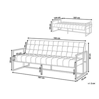 Beliani 3 Sitzer Sofa aus Samtstoff Glamourös MARSTAL  