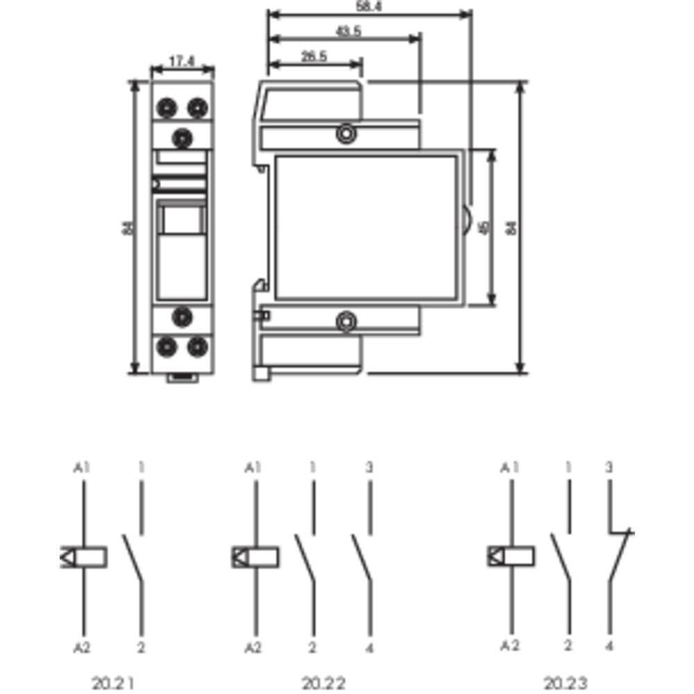 Finder  Relè a impulso Guida DIN   1 NA 12 V/AC 16 A 4000 VA 