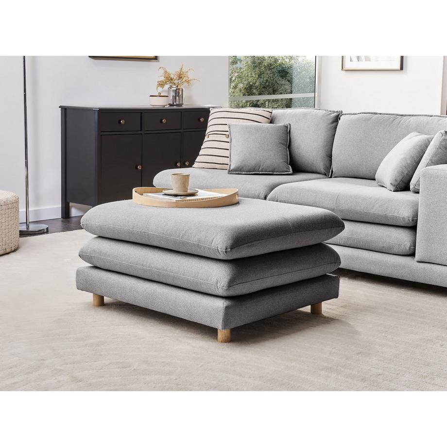 Beliani 2-Sitzer Sofa mit Ottomane aus Stoff Modern HEDEN  