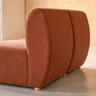 Tikamoon Chauffeuse modulable en acacia massif et tissu terracotta Swann  