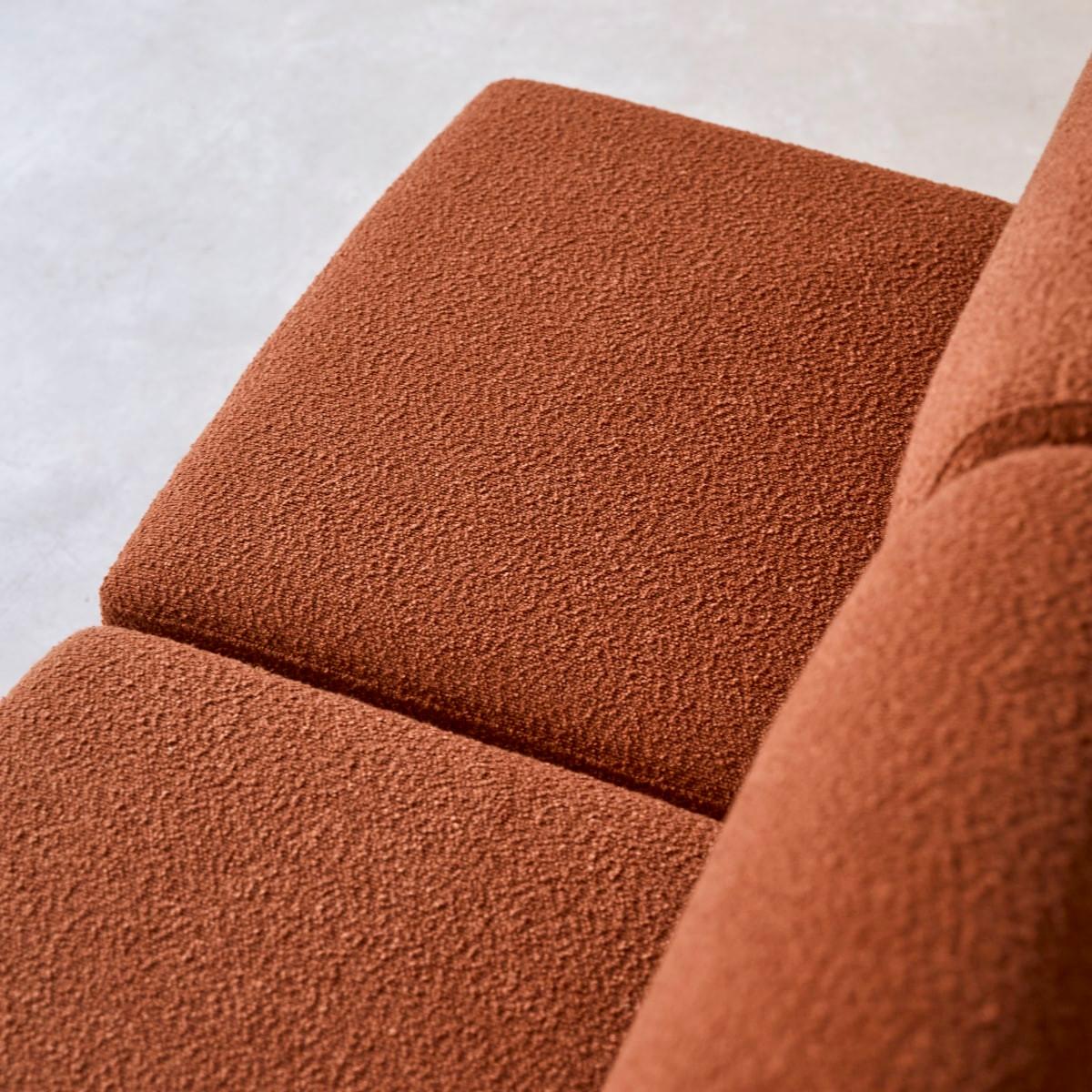 Tikamoon Chauffeuse modulable en acacia massif et tissu terracotta Swann  