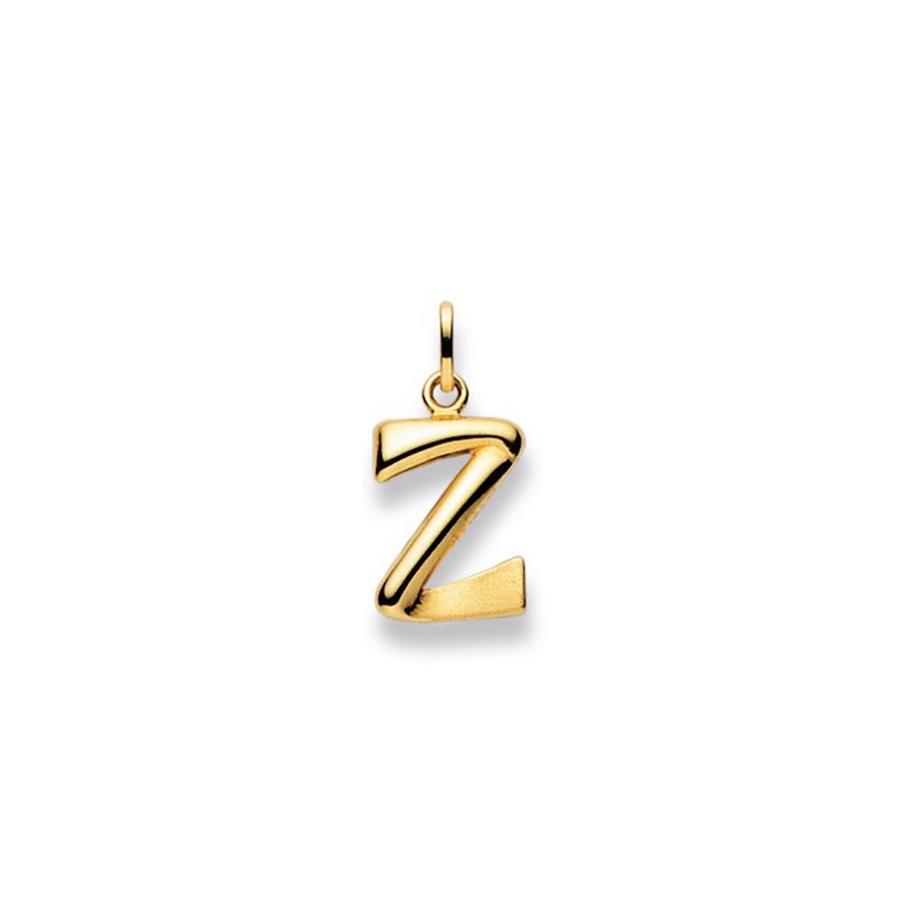 Pendentif lettre Z or jaune 750, 20x10mm