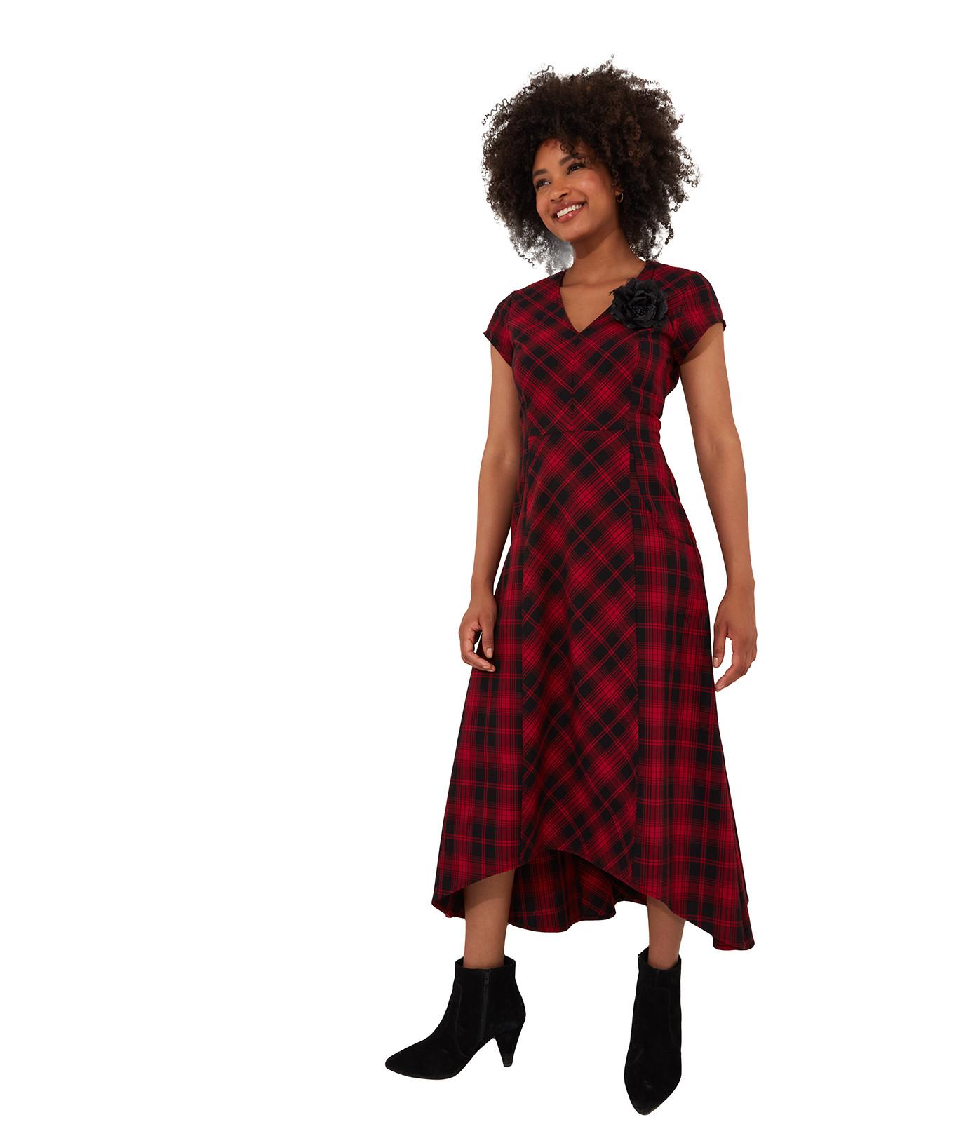 Joe Browns  PETITE Midikleid mit Schottenmuster und Schnürung 