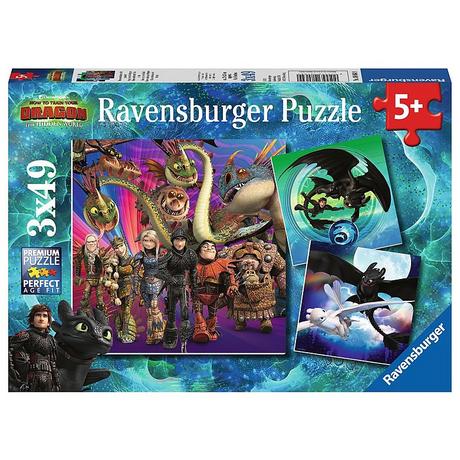 Ravensburger  Puzzle Drachenzähmen leicht gemacht (3x49) 