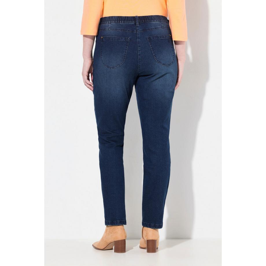 Ulla Popken Mia Broderie Taille Confort Straight Leg Jean  