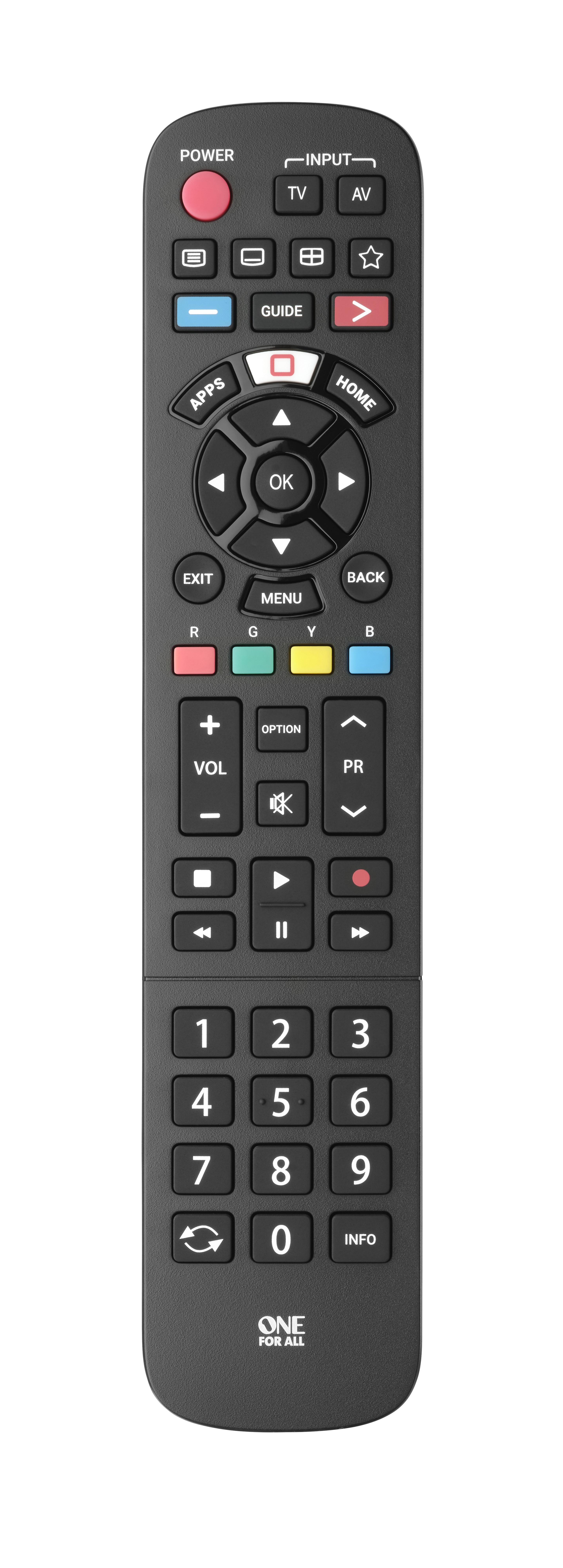 One For All  One For All TV Replacement Remotes URC4914 telecomando IR Wireless Pulsanti 
