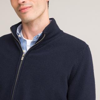 La Redoute Collections Lambswool Strickjacke mit Reissverschluss  