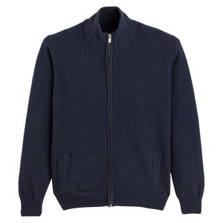 La Redoute Collections Lambswool Strickjacke mit Reissverschluss  
