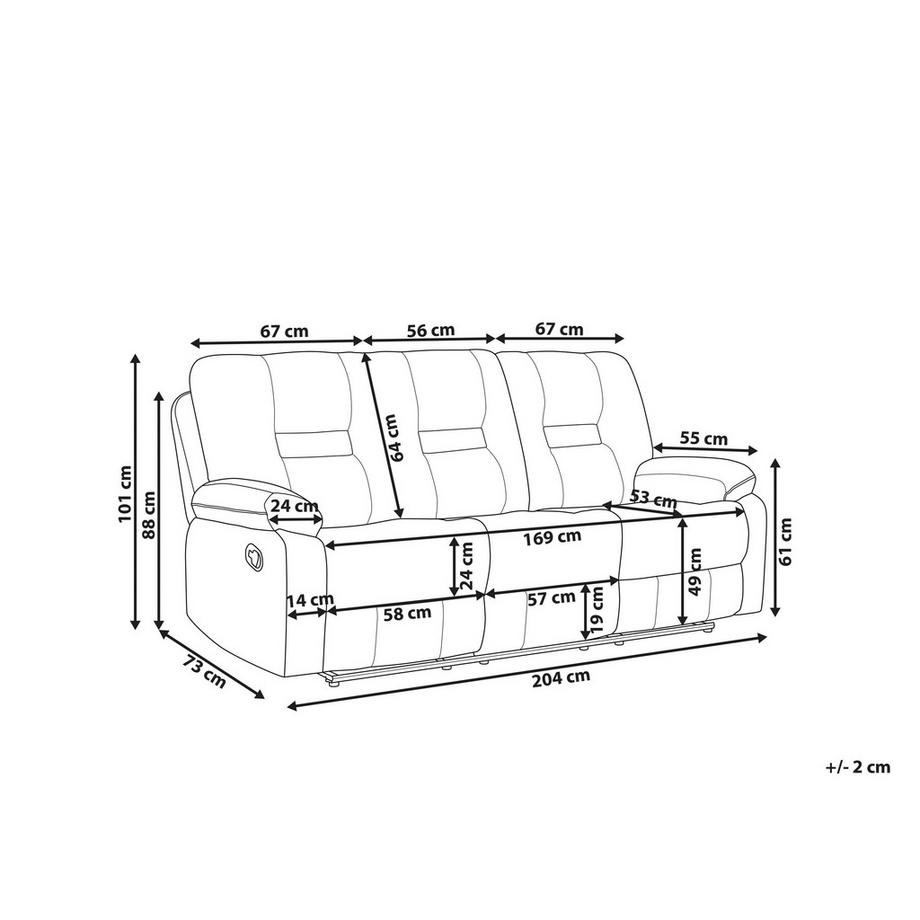Beliani 3 Sitzer Sofa aus Kunstleder  BERGEN  