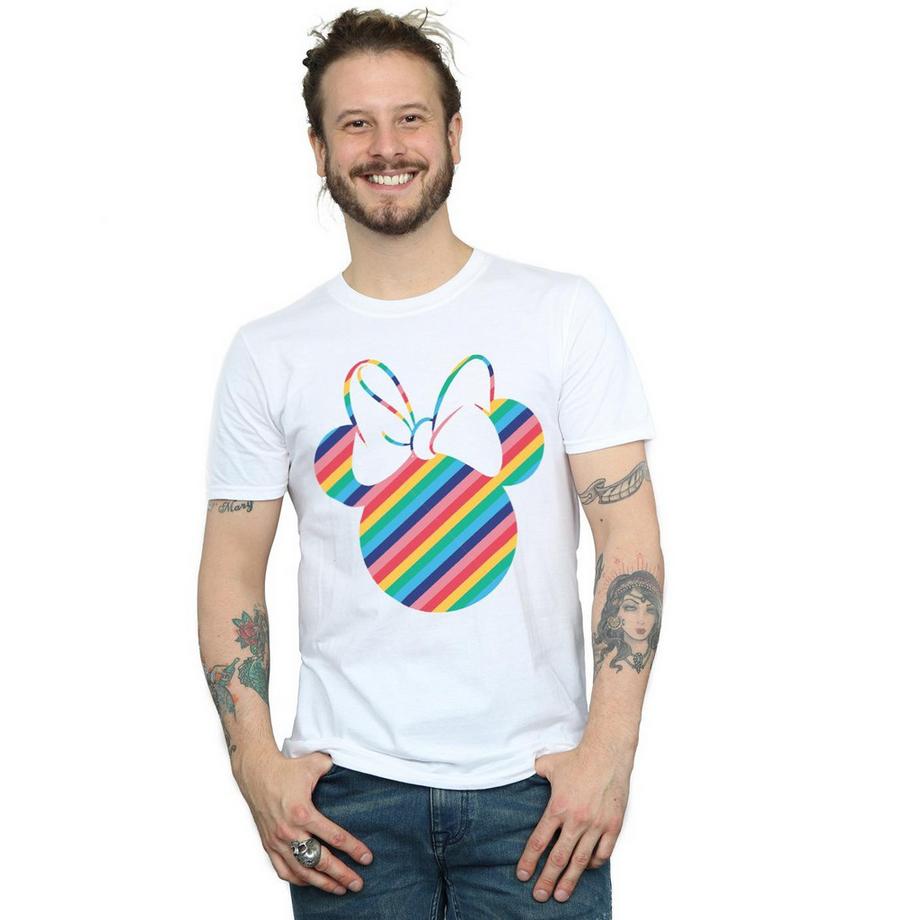 Disney Minnie Mouse T-Shirt Strisce Arcobaleno  