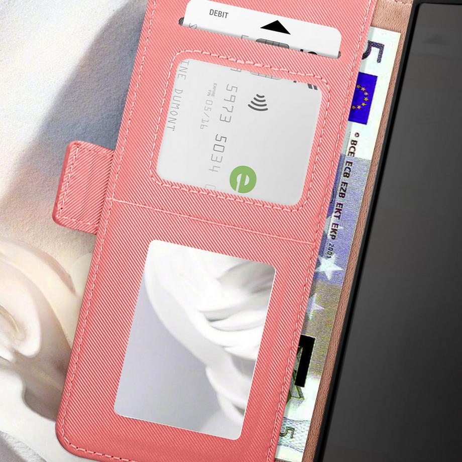 Avizar  Samsung S24 Ultra Wallet Hülle Hellrosa 