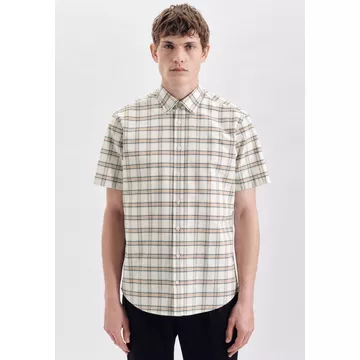 Chemise oxford Regular Fit Manche courte Carreaux