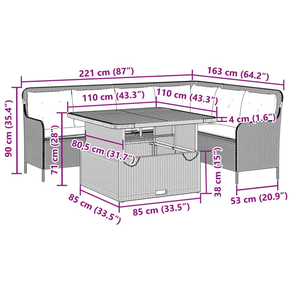 VidaXL Ensemble de canapés de jardin rotin synthétique  