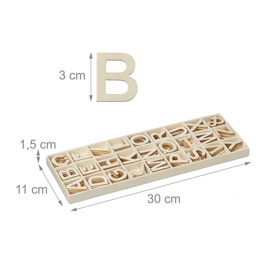 B2X Buchstabenset aus Holz 162-tlg.  