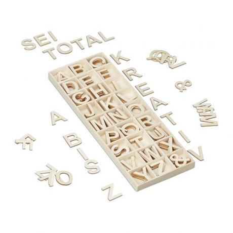 B2X Coffret de lettres en bois 162 pièces.  