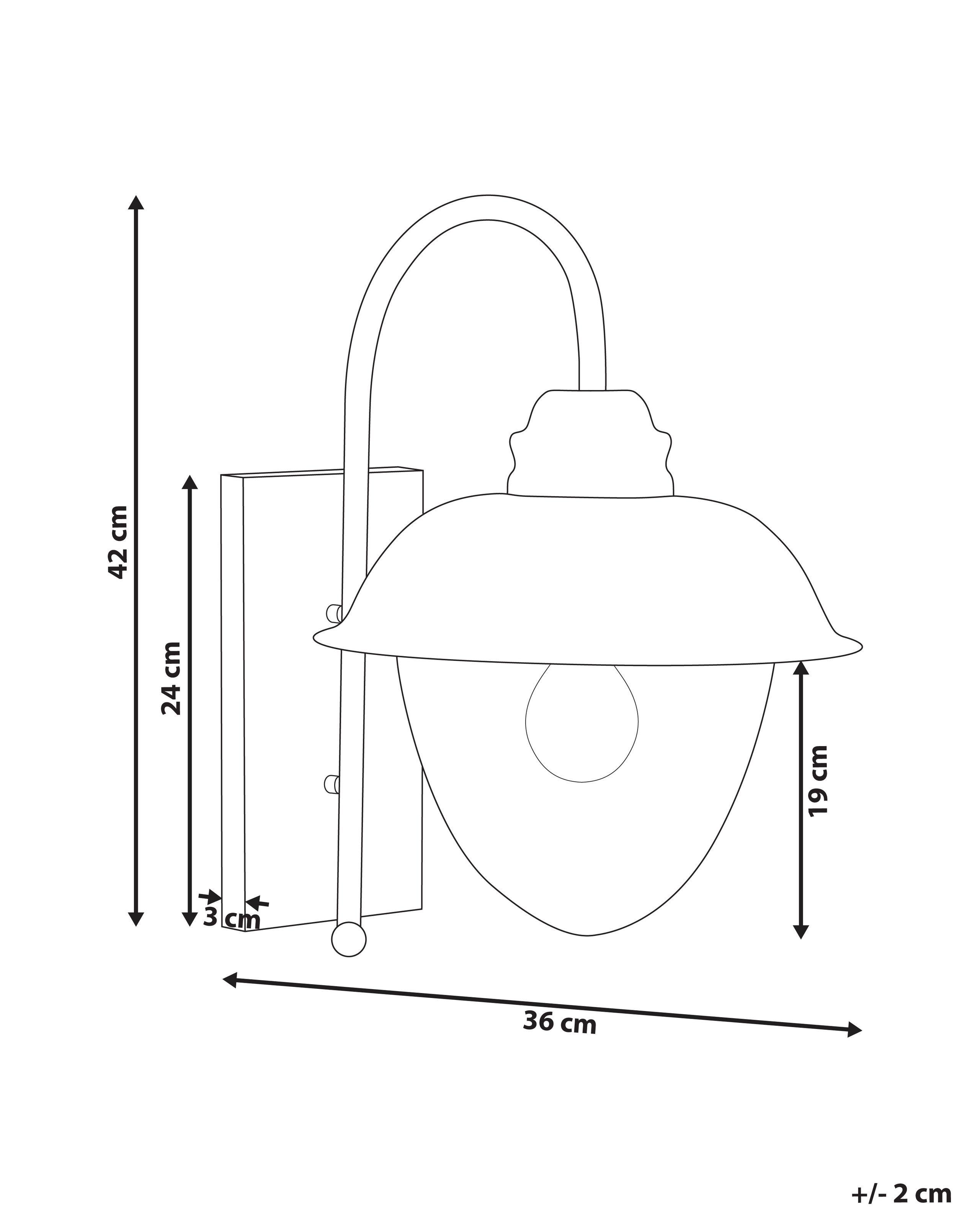 Beliani Lampe murale pour l'extérieur en Métal Rétro BANKA  