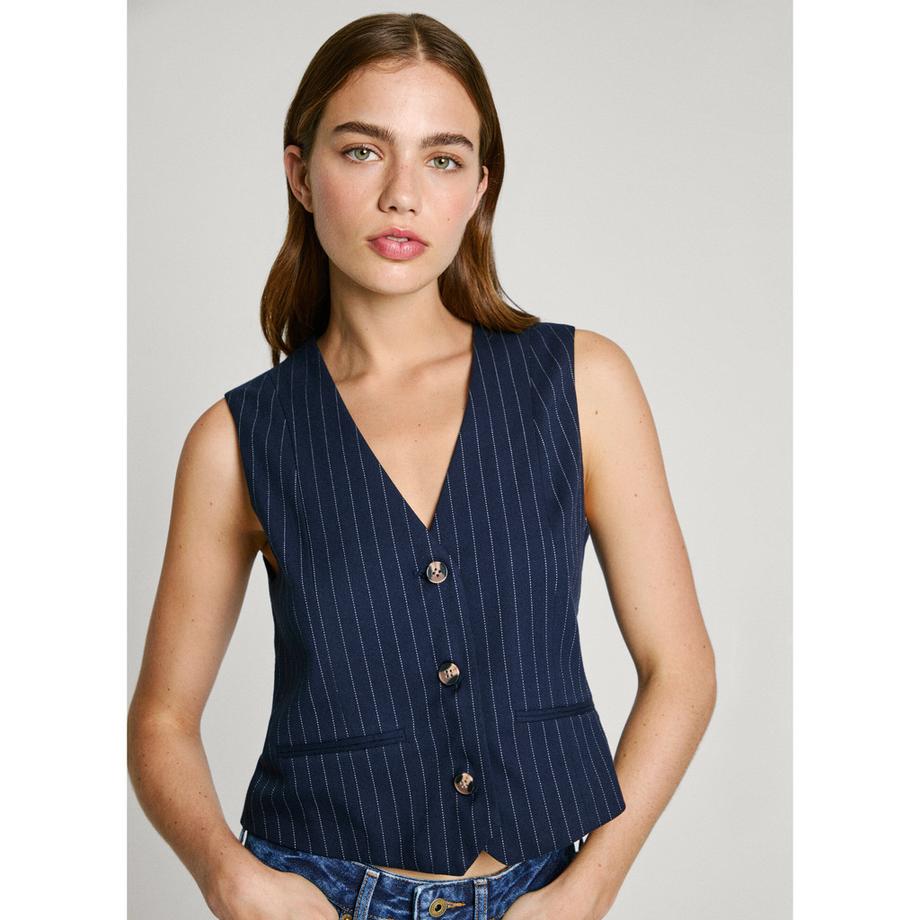 Pepe Jeans London Gilet Diana Rayé  