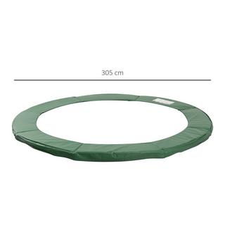 HOMCOM Set Di Accessori Per Trampolino Copertura Per Bordi, Rete Di Sicurezza, Telo Impermeabile, Per 8 Piedi-15 Piedi, Ø 305 Cm, Verde  