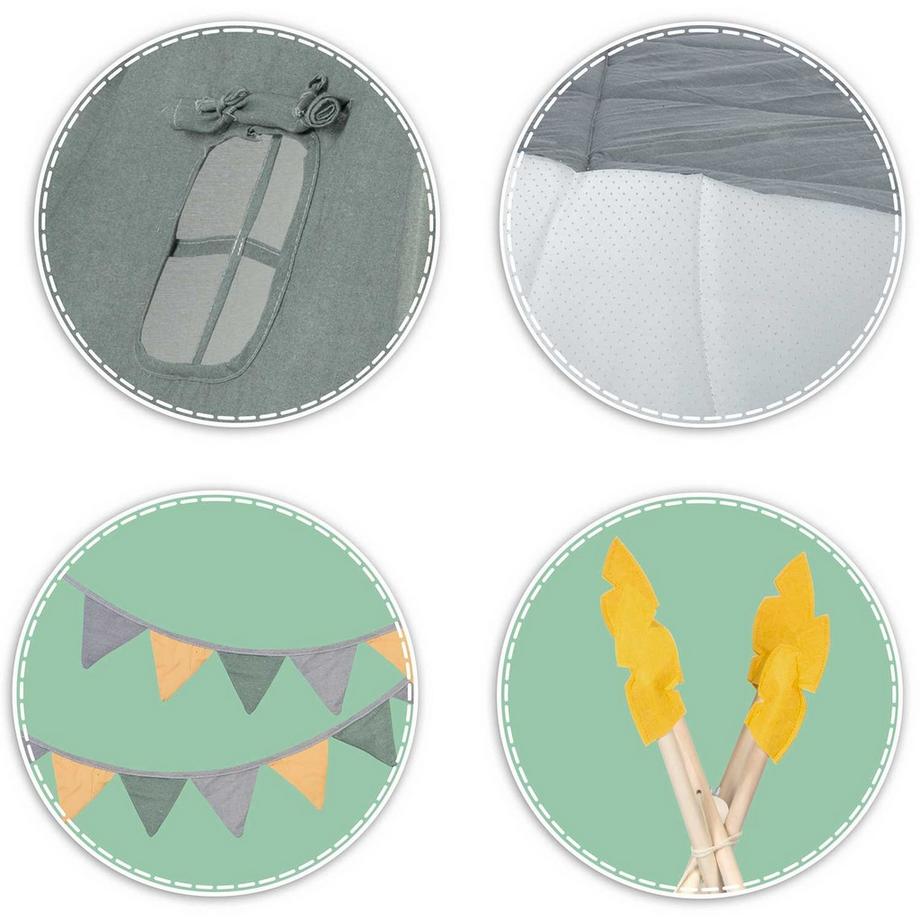 B2X  Kinder-Tipi-Zelt NK-406 Nukido – Grün 