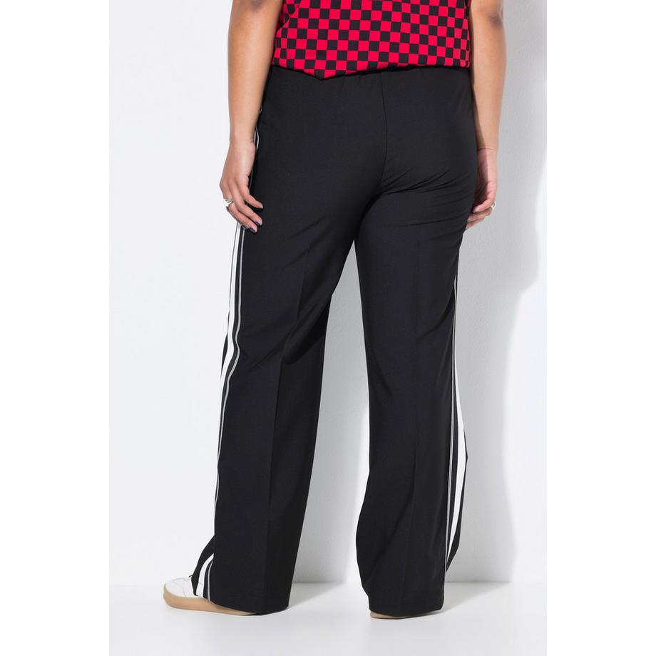 Studio Untold Hose Straight Wide Legs Seitenstreifen  
