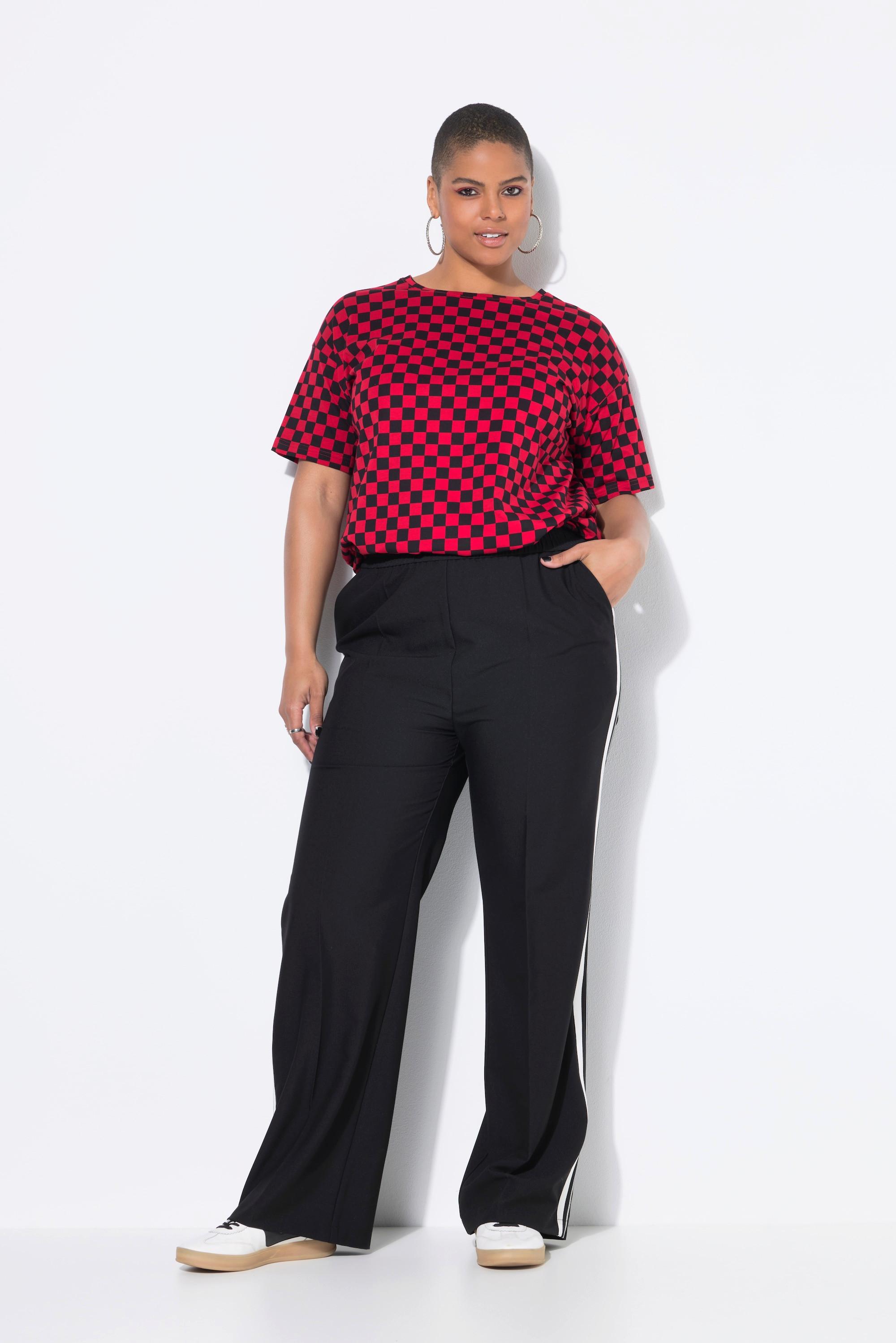 Studio Untold Pantalon Straight Wide Legs Bandes Fantaisies  