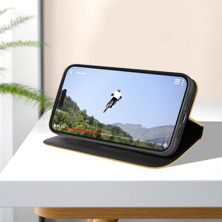 Avizar  Étui folio iPhone 14 Pro Or et Noir 