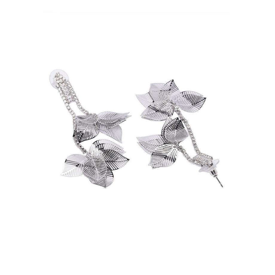 AVANT-GARDE PARIS  Boucles d'oreilles pendantes feuillues en cristal 