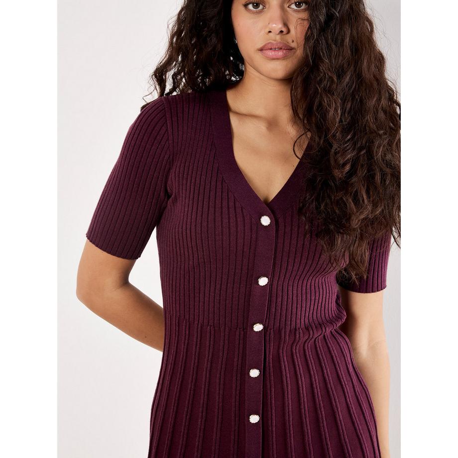 APRICOT Robe Mini Tricot Côtelé Fit And Flare  
