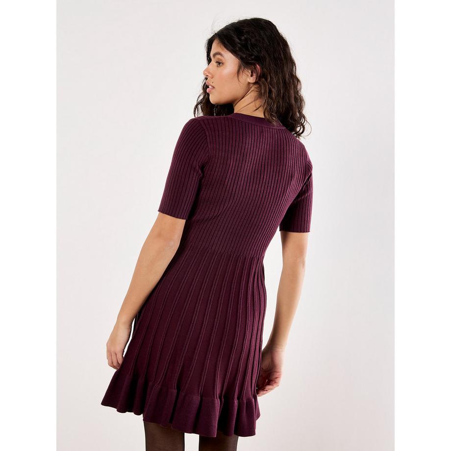 APRICOT Robe Mini Tricot Côtelé Fit And Flare  
