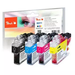 Peach  Spar Pack Tintenpatronen kompatibel zu  LC-3211VALP 