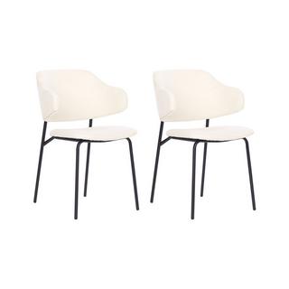 Beliani Esszimmerstuhl 2er Set aus Stoff Modern KENAI  