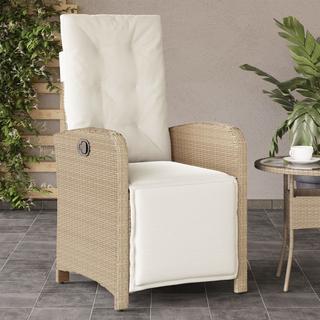 VidaXL Chaise de jardin inclinable rotin synthétique  