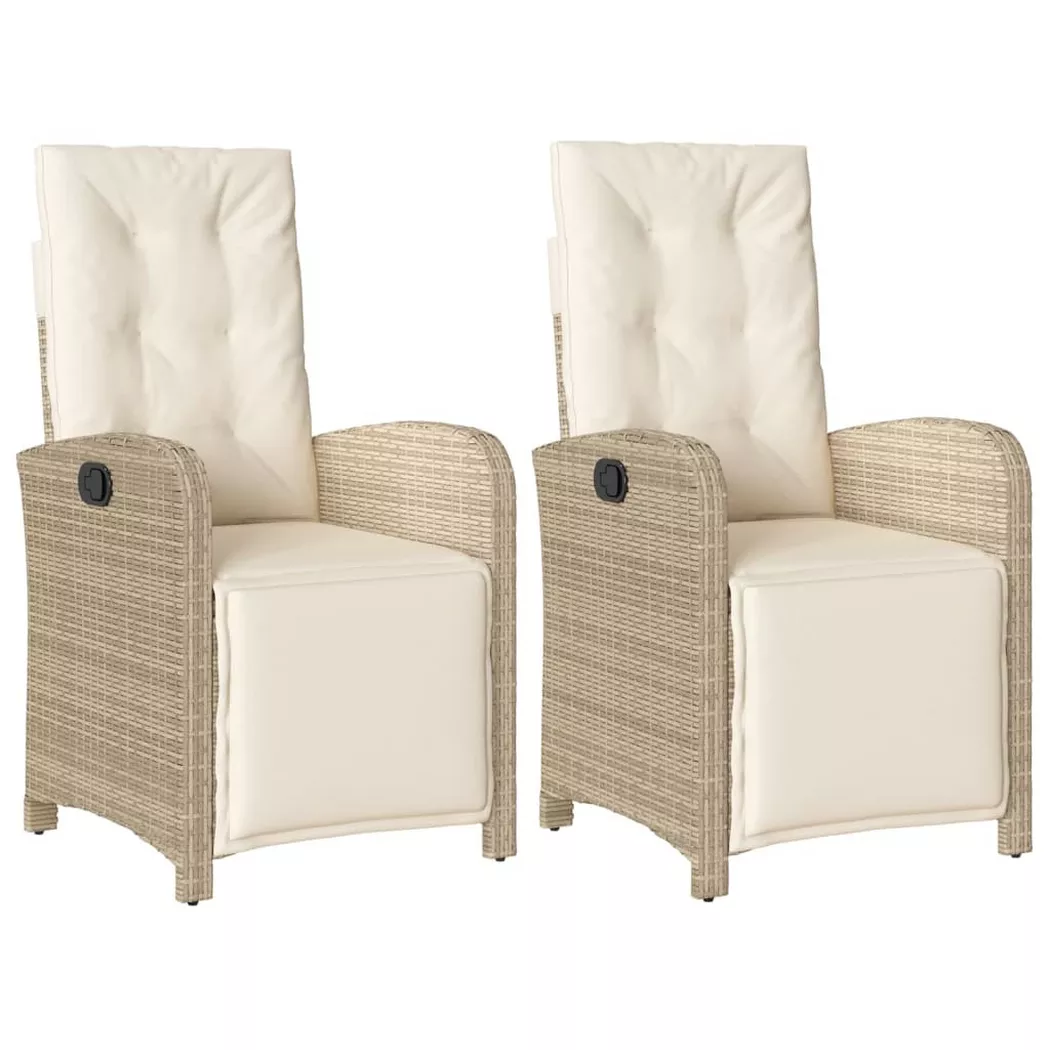 VidaXL - Gartensessel verstellbar poly-rattan, One Size, Beige