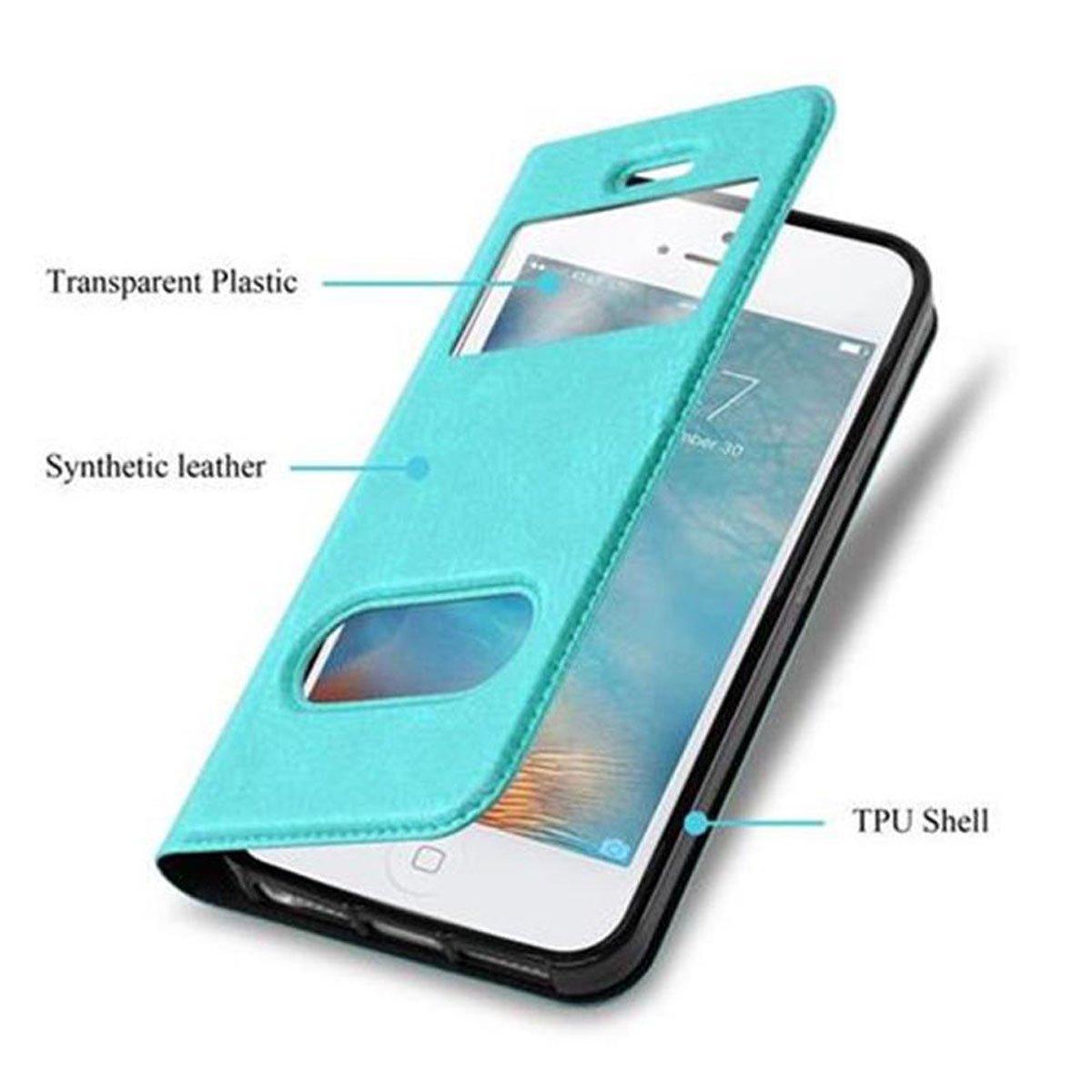 Cadorabo  Housse compatible avec Apple iPhone 5 / 5S / SE 2016 - Coque de protection avec fermeture magnétique, fonction de support et 2 fenêtres de visualisation 