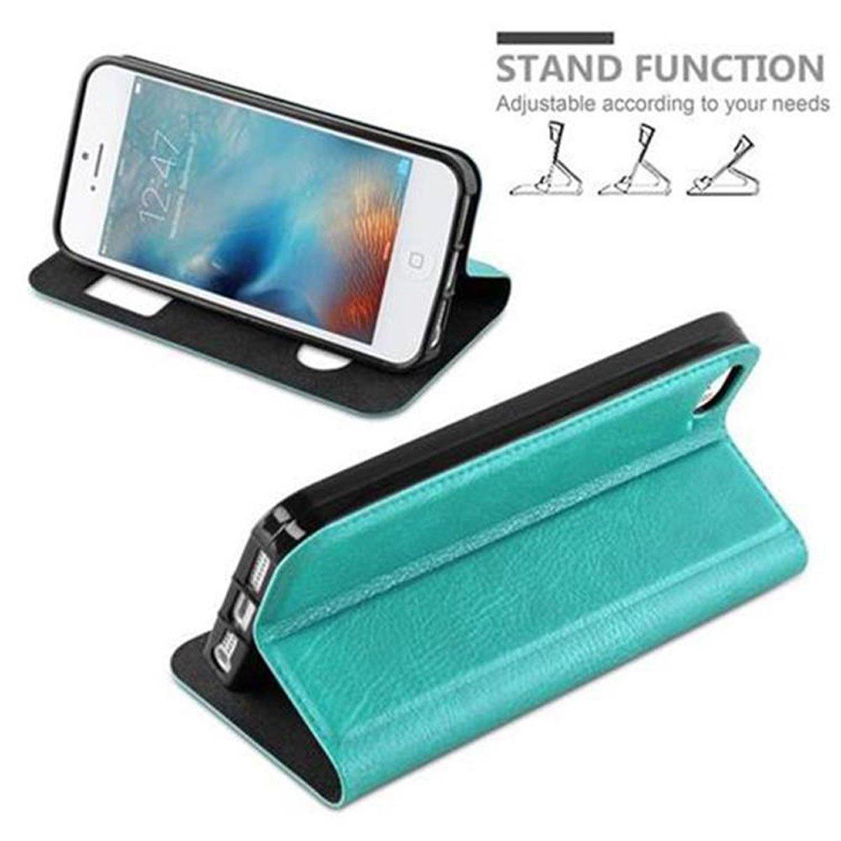 Cadorabo  Housse compatible avec Apple iPhone 5 / 5S / SE 2016 - Coque de protection avec fermeture magnétique, fonction de support et 2 fenêtres de visualisation 