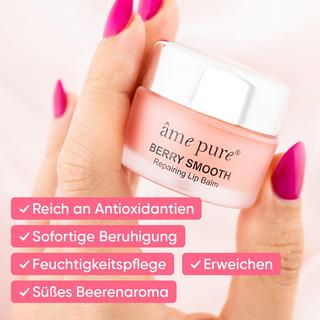 âme pure  BERRY SMOOTH Lippenbalsam - Feuchtigkeits Lippenbalsam für trockene Lippen mit süßen Beerengeschmack 