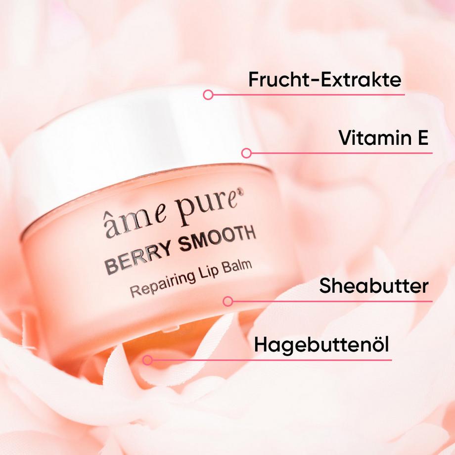 âme pure  BERRY SMOOTH - Baume à lèvres hydratant pour les lèvres sèches au goût de baies sucrées 
