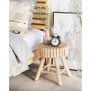 Beliani Nachttisch aus Teakholz Boho NAMPA  