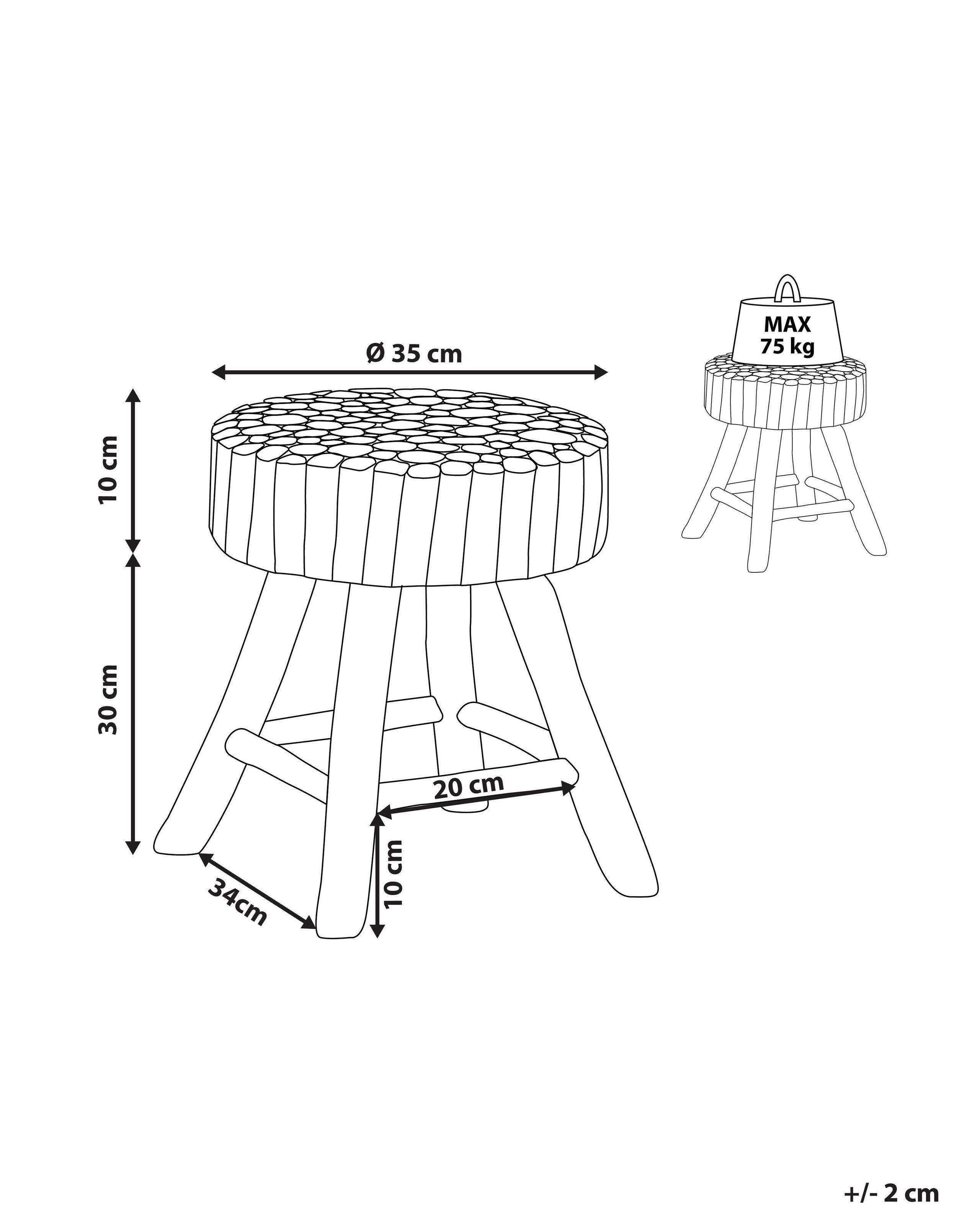 Beliani Table de chevet en Teck Boho NAMPA  