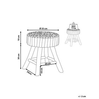 Beliani Table de chevet en Teck Boho NAMPA  