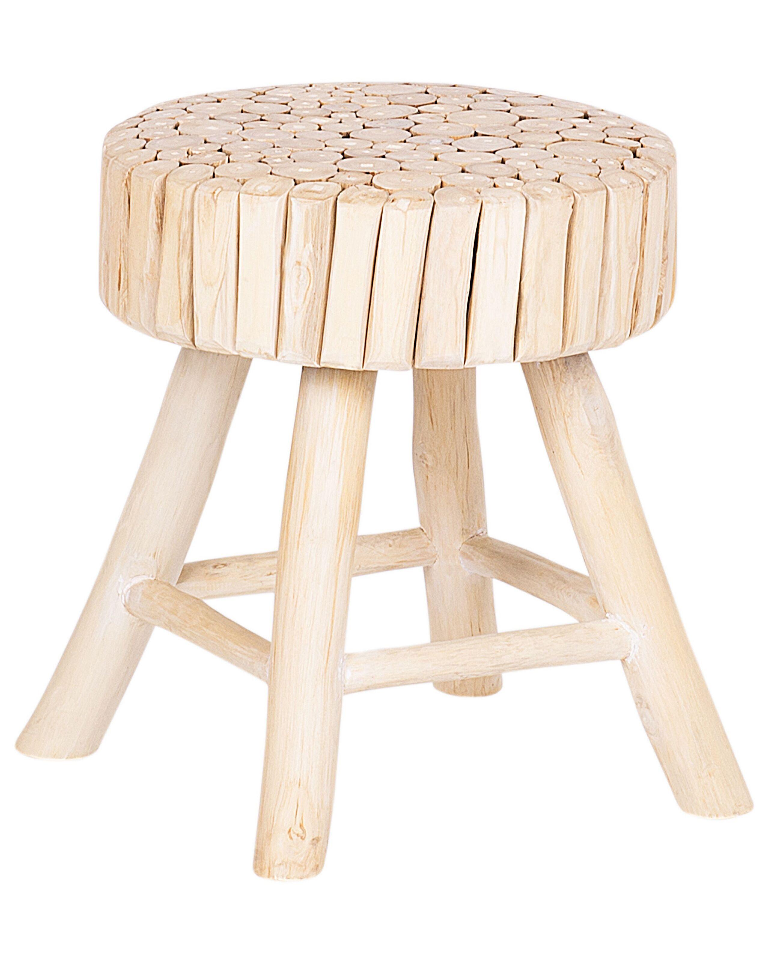 Beliani Nachttisch aus Teakholz Boho NAMPA  