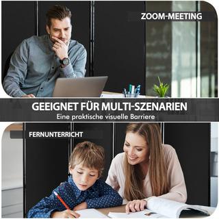 Northio Raumteiler mit 4 Paneelen auf Rädern 173 cm Hoher Rollbarer Sichtschutz Schwarz  