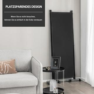 Northio Raumteiler mit 4 Paneelen auf Rädern 173 cm Hoher Rollbarer Sichtschutz Schwarz  