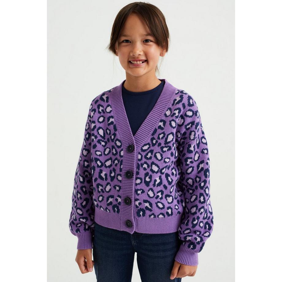 WE Fashion  Mädchen-Strickjacke Mit Muster 