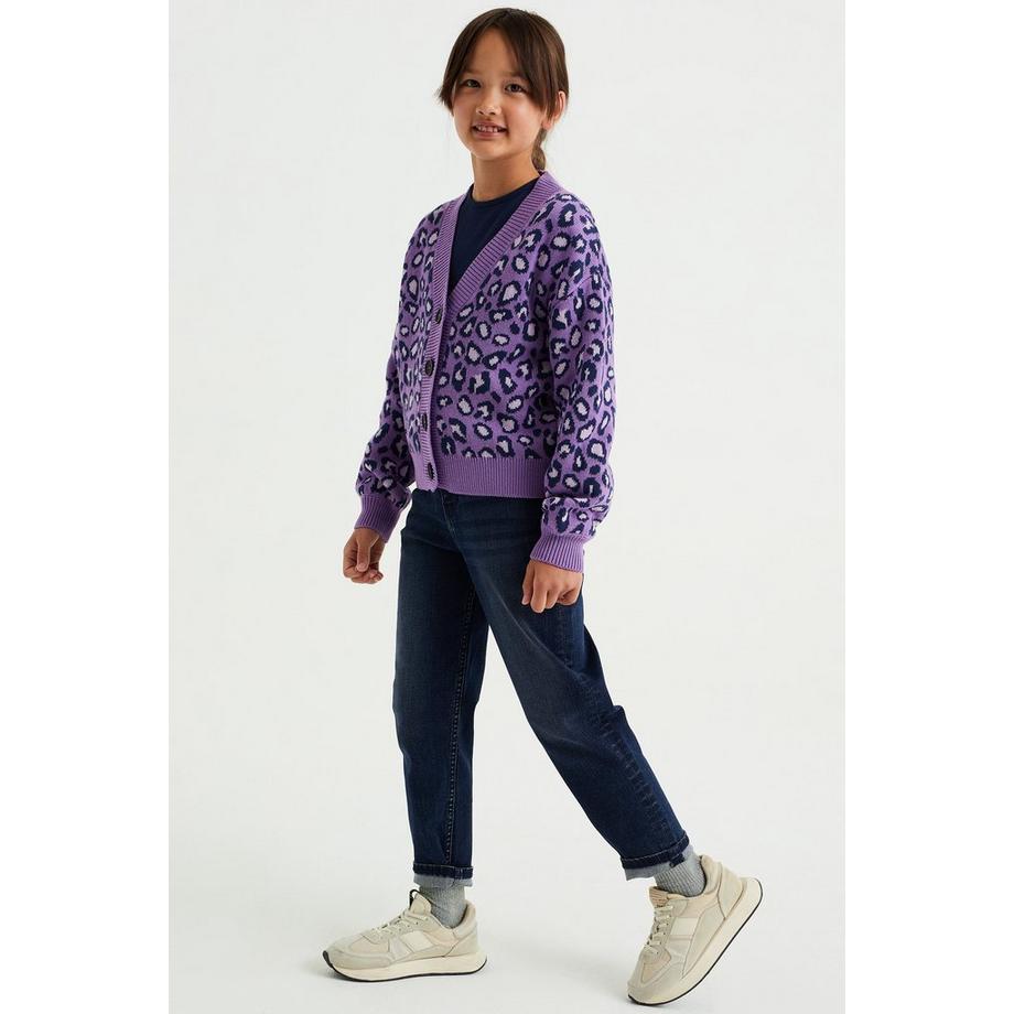 WE Fashion  Mädchen-Strickjacke Mit Muster 