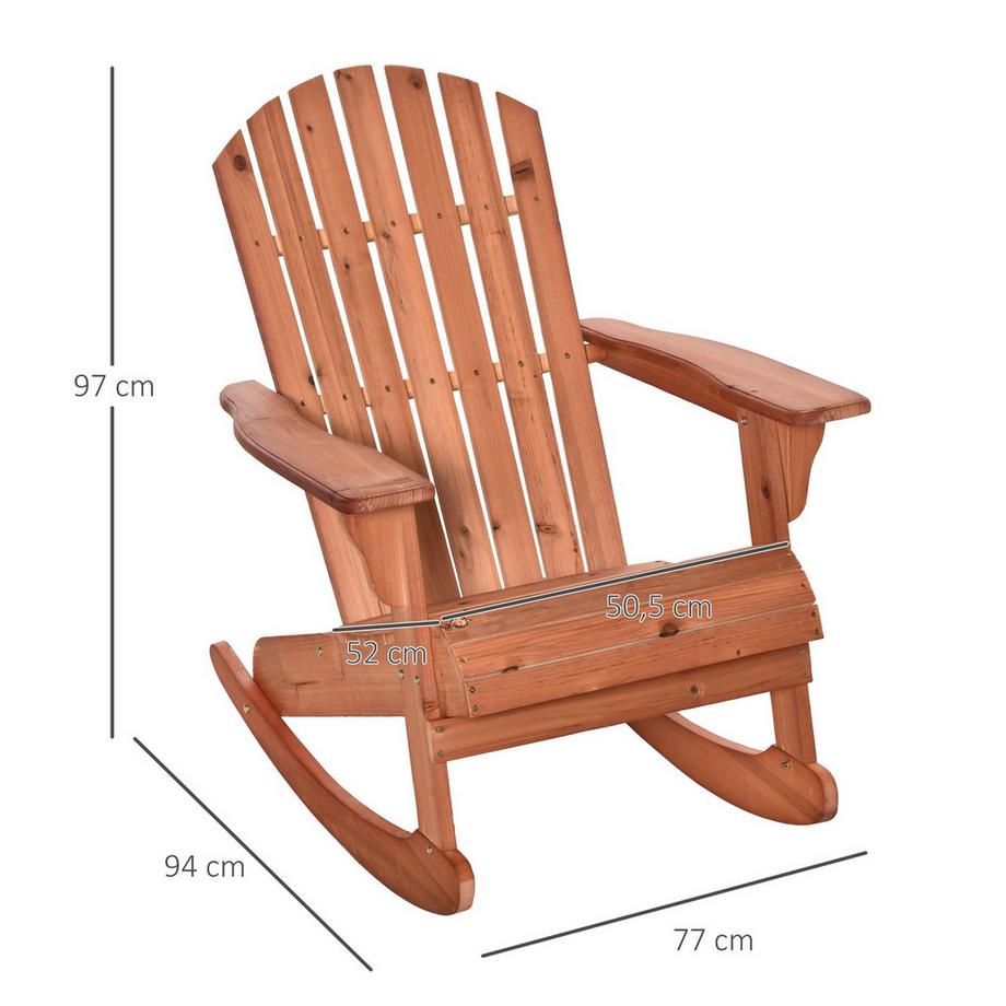 Northio Adirondack Chaise De Jardin Chaise À Bascule Chaise À Bascule Chaise De Jardin Mobilier De Jardin Chaise De Balcon Naturel 77 X 94 X 97 Cm  