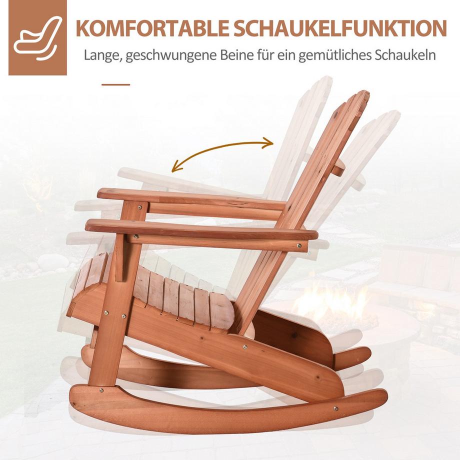 Northio Adirondack Chaise De Jardin Chaise À Bascule Chaise À Bascule Chaise De Jardin Mobilier De Jardin Chaise De Balcon Naturel 77 X 94 X 97 Cm  
