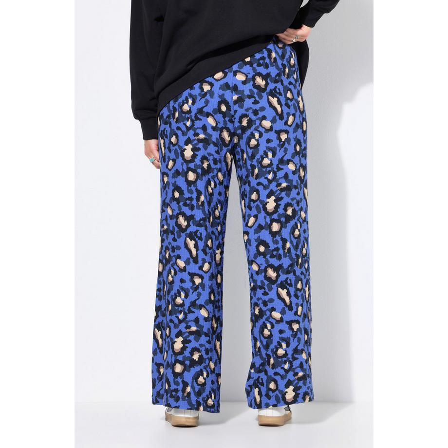 Studio Untold Pantalon Wide Leg Mousseline Imprimé Animal  