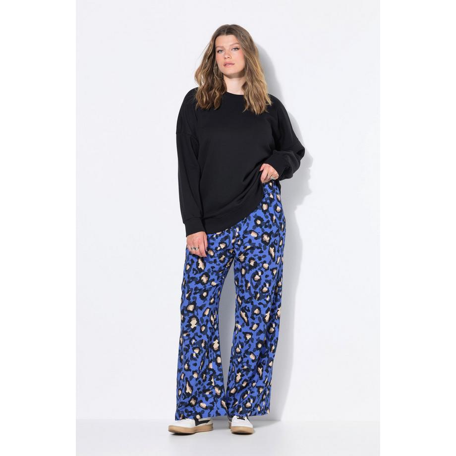Studio Untold Pantalon Wide Leg Mousseline Imprimé Animal  