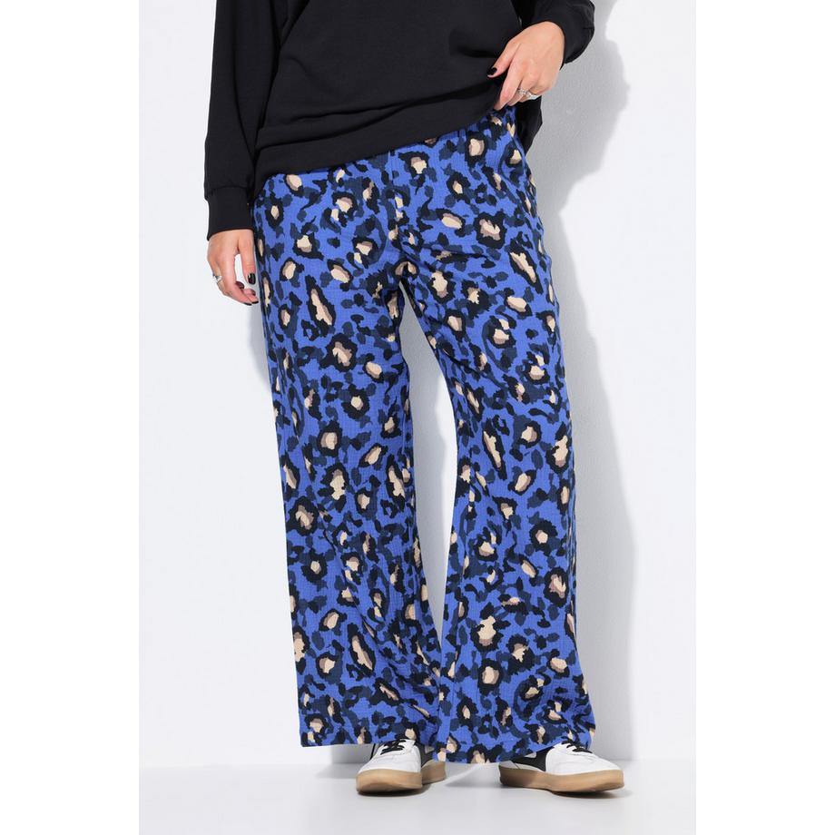 Studio Untold Pantalon Wide Leg Mousseline Imprimé Animal  